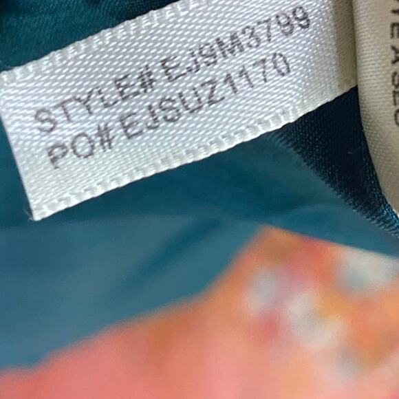 Eliza J Fit & Flare Dress V Neck Surplice Floral Birds Print Midi Green Womens 0 - Picture 7 of 7